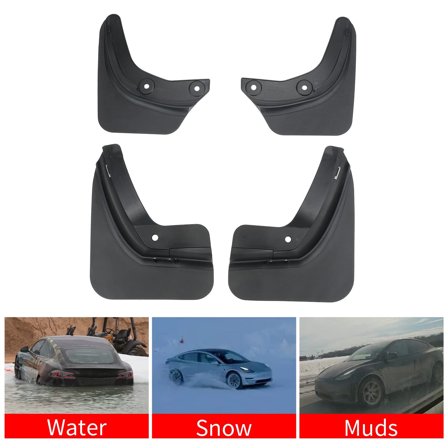 Mud Flaps Mud Guard for Tesla car Model Y Mud Flaps Tire Protector Mudflaps Tesla Mod Y (Set of 4)