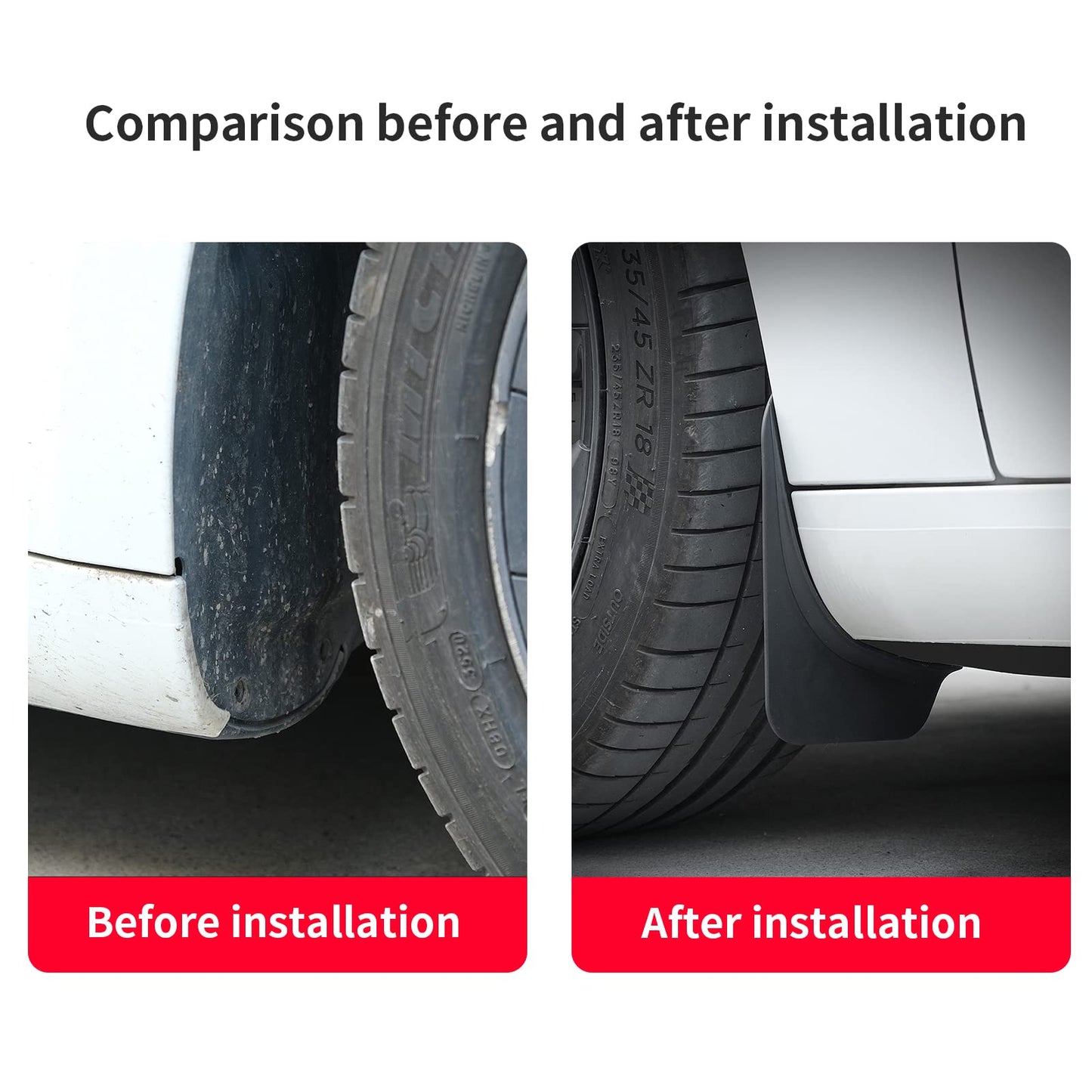 Mud Flaps Mud Guard for Tesla car Model Y Mud Flaps Tire Protector Mudflaps Tesla Mod Y (Set of 4)