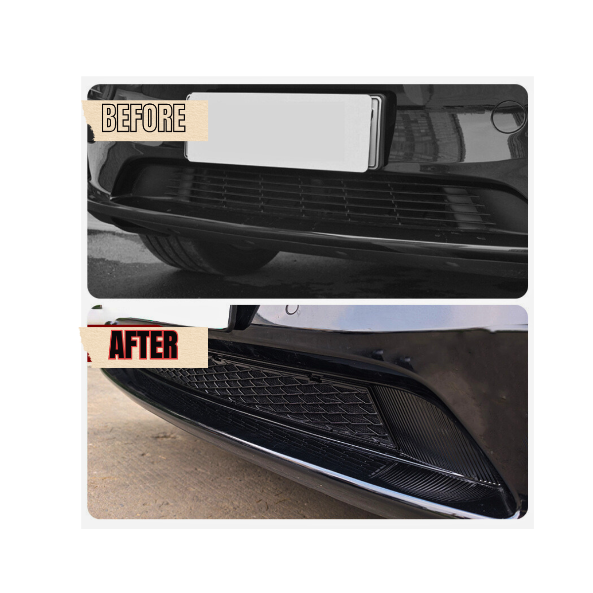 Glowvision Trade pour Tesla Model Y pare-chocs inférieur de voiture filet anti-insectes radiateur grille de protection panneau pour Tesla Model Y