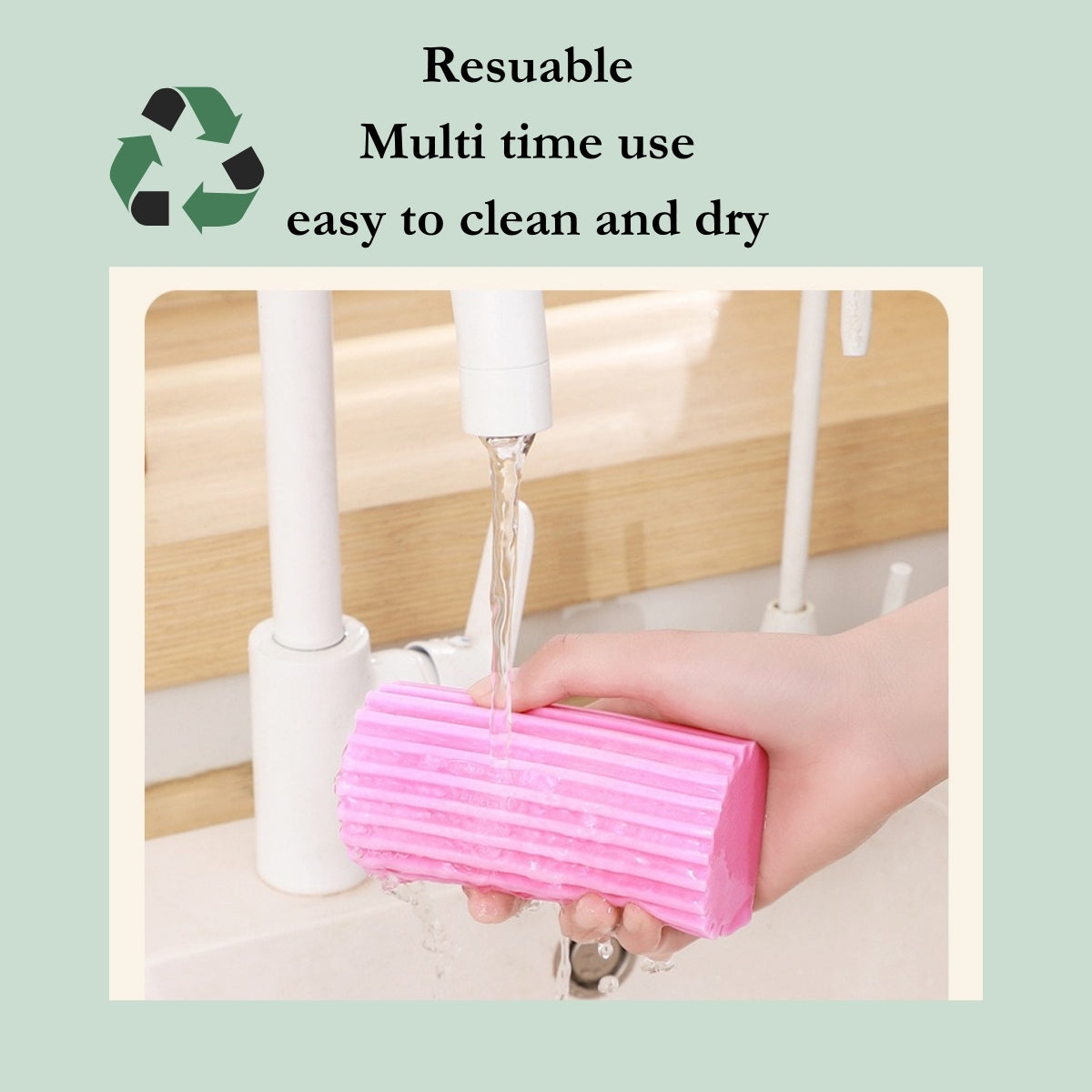 Reusable 3-Pack Cleaning Sponge Duster for dish dusting car pet hair - 3 Count (Grey Yellow Pink)