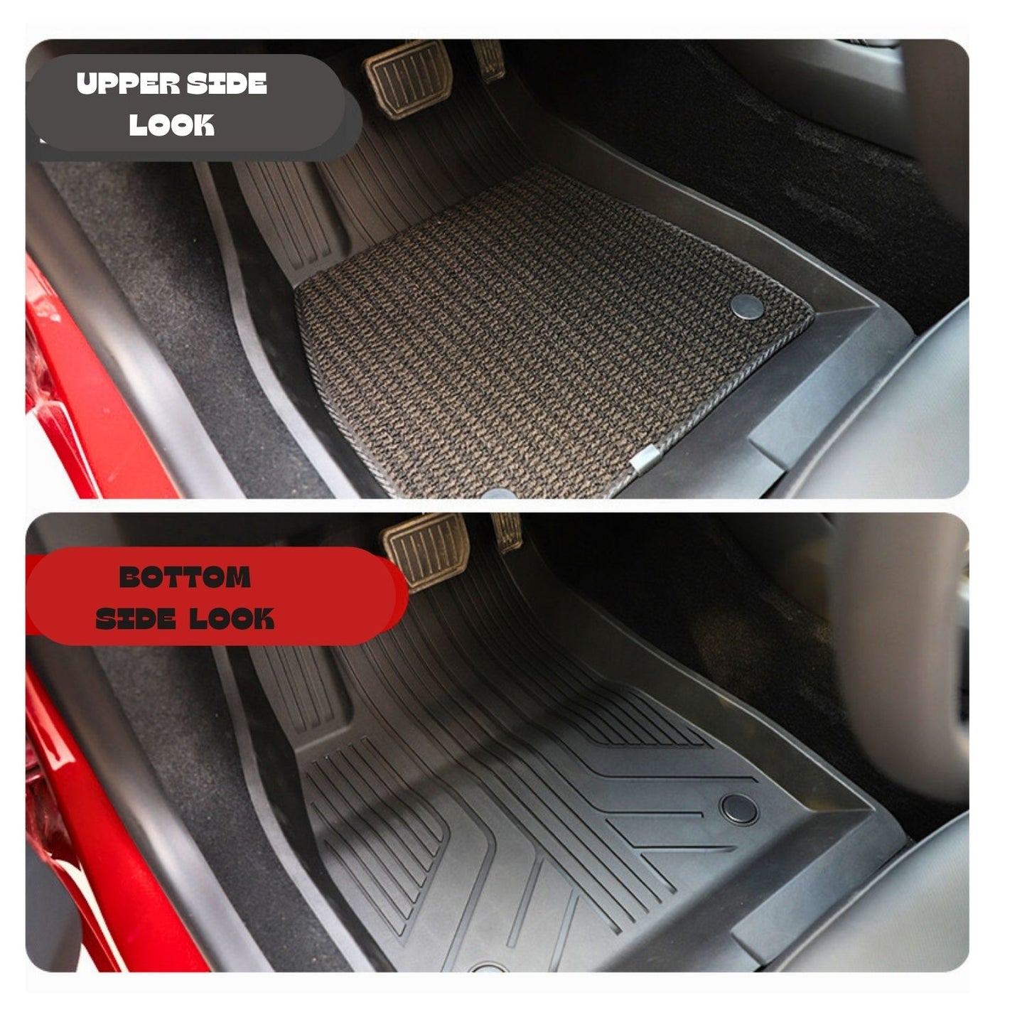 Floor Mats for Tesla Model 3 Year 2017-2023 Car Floor mats TPE (2 Front & 1Rear, Black)