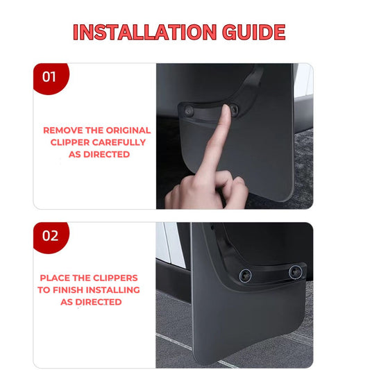 Garde-boue pour voiture Tesla Model Y Garde-boue améliorés Modèle Y Garde-boue Véhicule d'hiver Pas besoin de percer des trous Protecteur de pneu de véhicule Garde-boue Accessoires Tesla Model Y (Ensemble de 4)