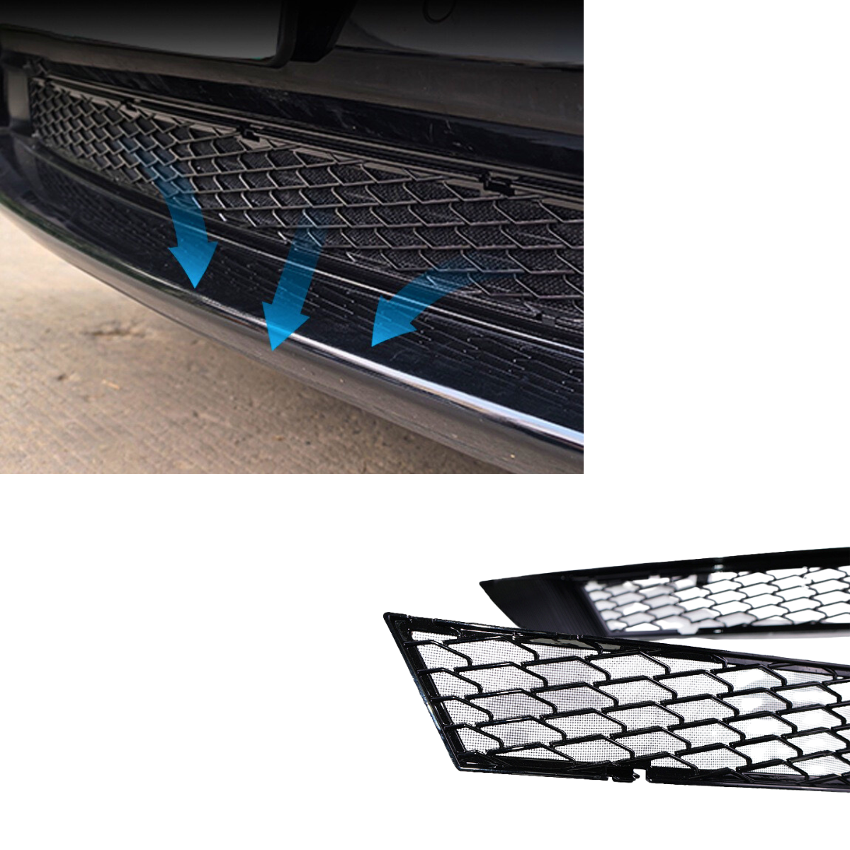 Glowvision Trade pour Tesla Model Y pare-chocs inférieur de voiture filet anti-insectes radiateur grille de protection panneau pour Tesla Model Y